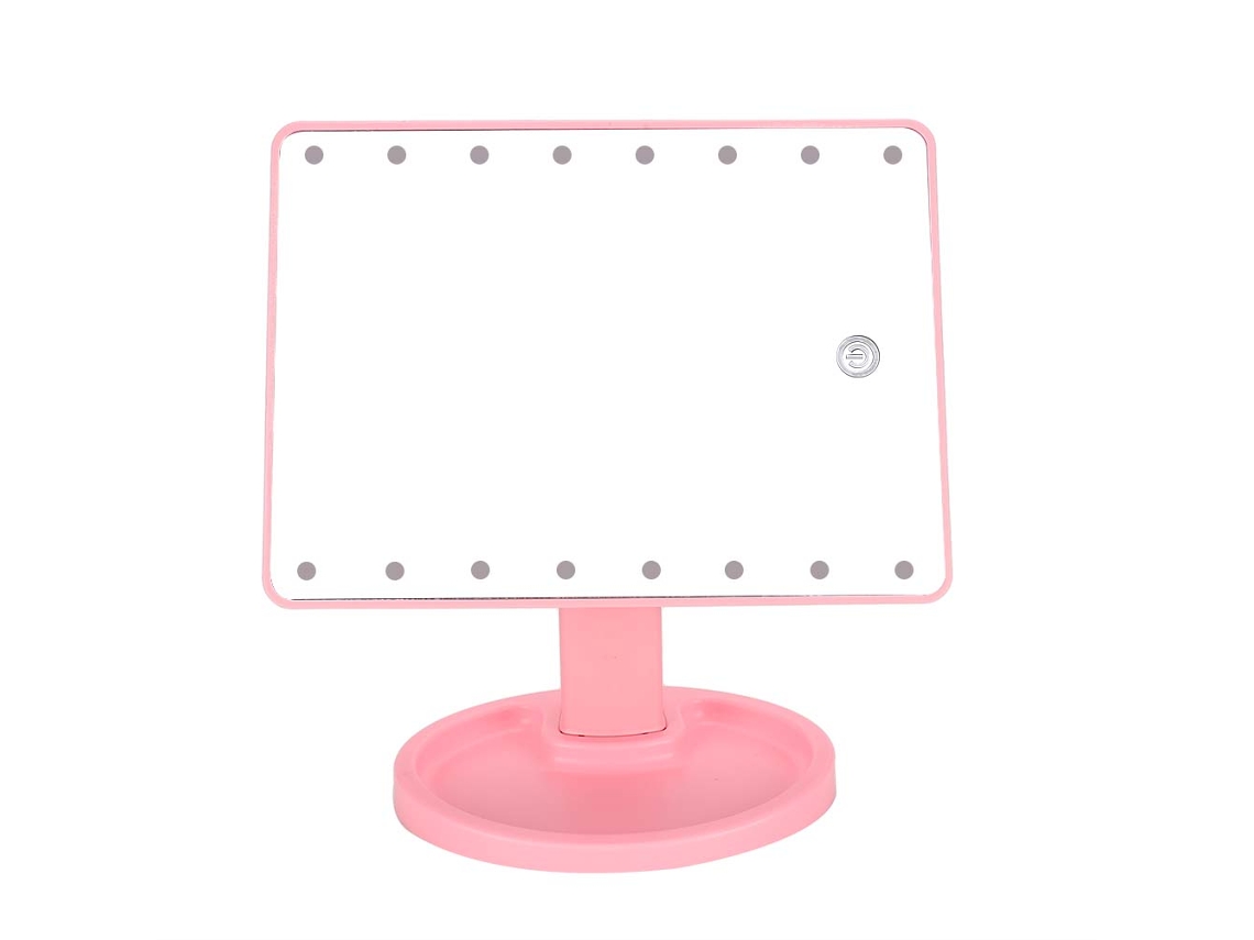 Espejo de maquillaje portátil (iluminación LED, pantalla táctil)