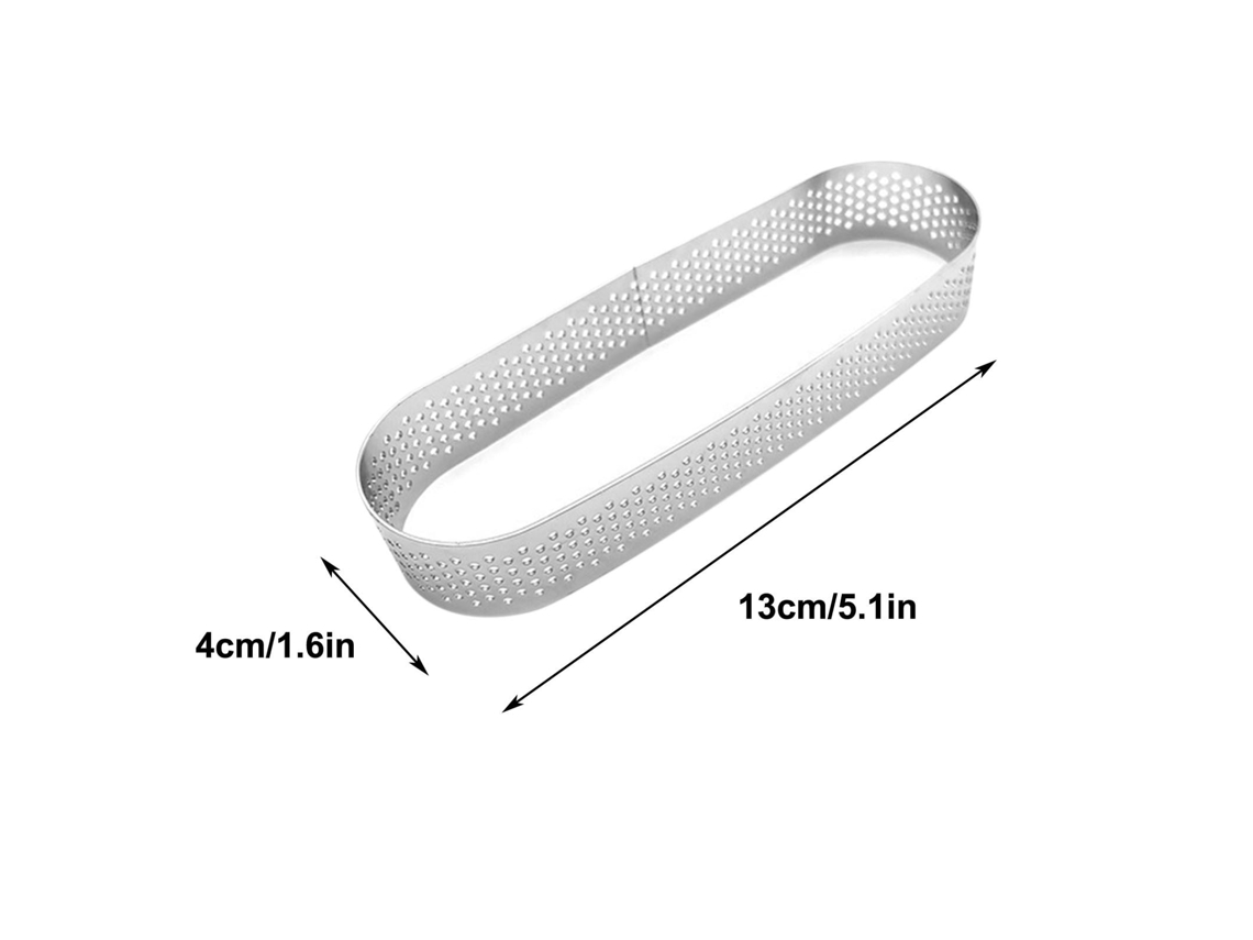 Aro De Torta Oval Em Aço Inoxidável Com Furos - Molde Francês Para Bolos E Tortilhas, Utensílio Diy