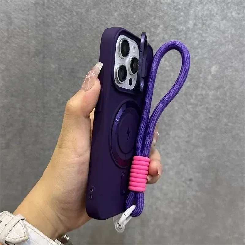 Capa Magnética Para Celular Com Suporte Para Lente (iphone Air Roxo)