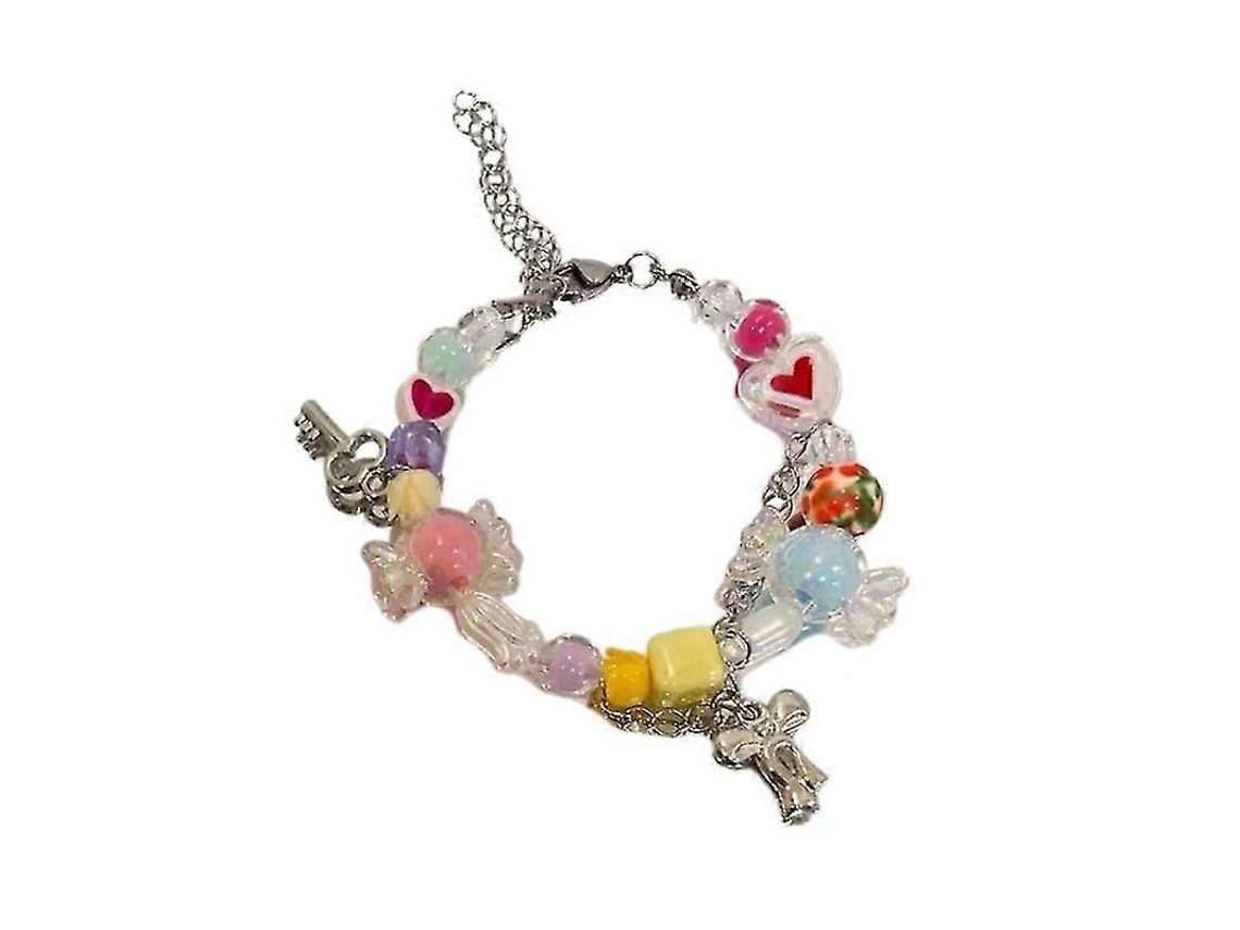 Pulseira E Colar De Contas Com Amor Colorido, Para Meninas