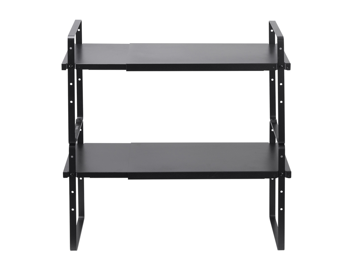 Organizador de Prateleiras Ajustável para Gabinetes Cozinha 2 Níveis Empilháveis e Elevadores Armazenamento Banheiro Escritório Casa 650 X 220 500 Mm