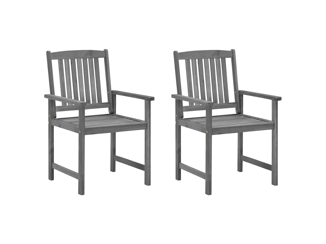 Maison Exclusive - Cadeiras De Jardim Com Almofadões 2 Pcs Acácia Maciça Cinza