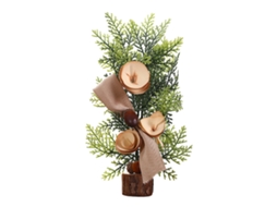Laxiscreed Decoração Natalina Com Planta Em Vaso, Ramo De Pinheiro Artificial E Pinhas Para Mesa De Secretária