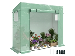 Estufa Externa Janelas Aço 200x76x168cm Verde