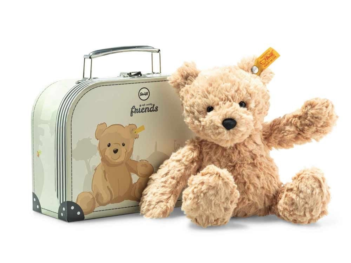 Urso De Pelúcia Steiff Jimmy Em Mala Marrom Claro 25 Cm Urso Fofinho