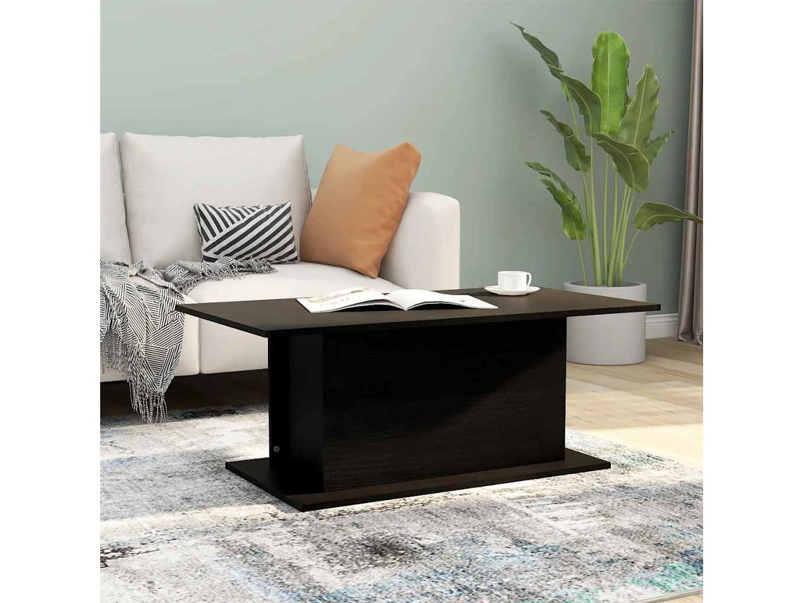 Vidaxl Mesa De Centro 102x55,5x40 Cm Derivados De Madeira Preto