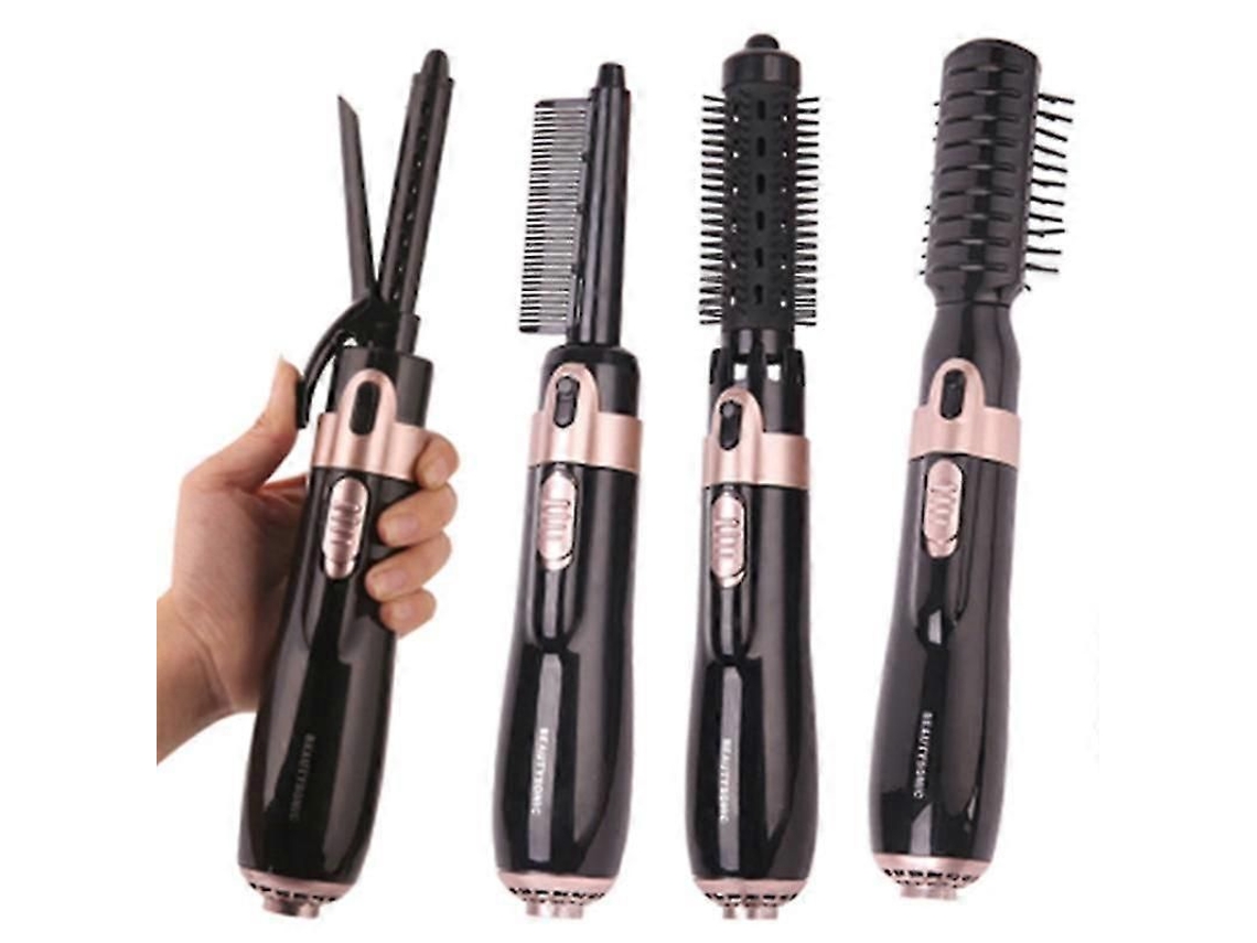 Secador de Cabelo Multifuncional 4 em 1 com Íons Negativos: Seca e Molha os Cabelos, Alisa, Modela Cachos e Seca com Pente. TAISHENGDA