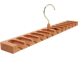 Elegante Organizador Cintos Inoxidável Madeira Cáqui Design Montagem Parede Otimiza Espaço Facilita GOKOCO