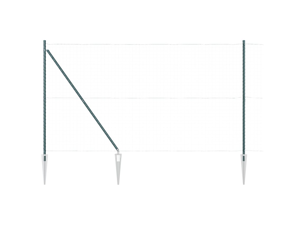 Postes De Cerca Em Aço Verde Industrial Vidaxl Prateado Aço (3.2x3.2x140 Cm)