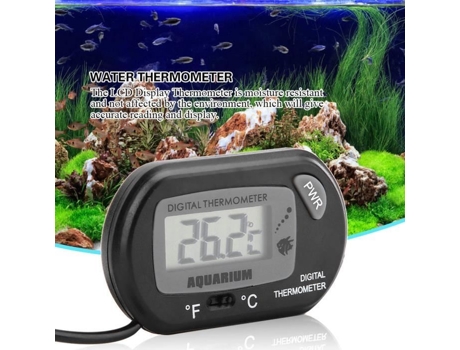 Termômetro digital 2 núcleos medidor de temperatura do tanque de aquário termômetro digital preto vbestlife