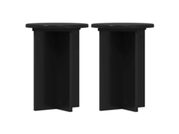 Conjunto 2 Suporte Moderno Para Plantas Vidaxl Preto Derivados De Madeira (ø29,5 X 40 Cm)