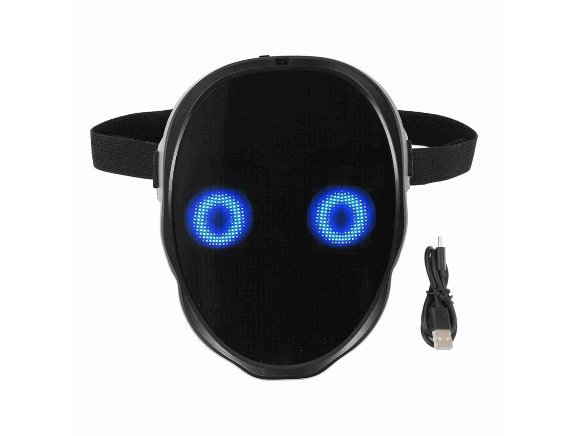 Máscara facial Veloriskku com LED colorido de alto brilho e design misterioso de caveira para festas (unissex).