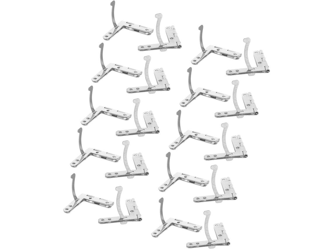 Conjunto De 20 Dobradiças Para Tampa Caixa Com Design Canto Dobrado 8 Furos, Dobradiça De Ferro Mini Quadrante Para