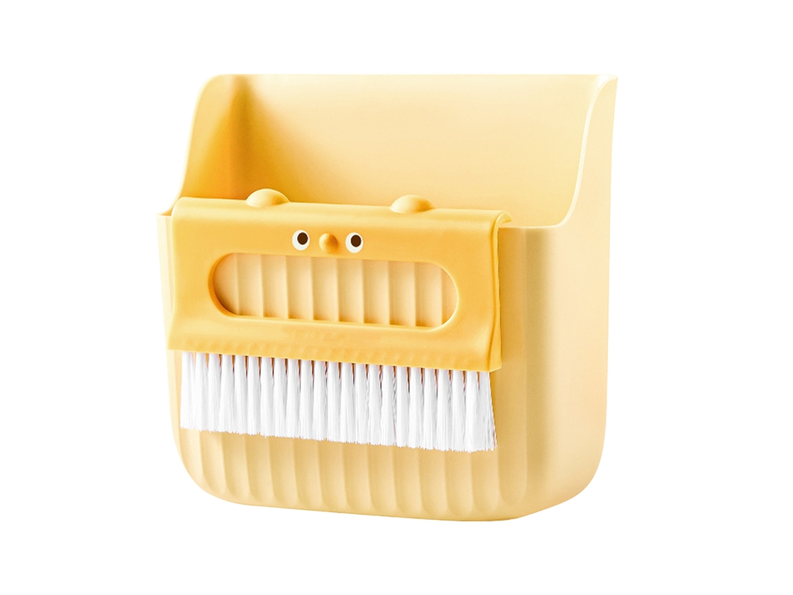 Conjunto Vassoura e Peneira Mini, Design de Urso, Amarelo, para Mesa e Teclado S/MARCA