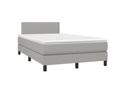 Cama Boxspring com Colchão 120x190 cm Tecido Cinzento Claro MAISON EXCLUSIVE