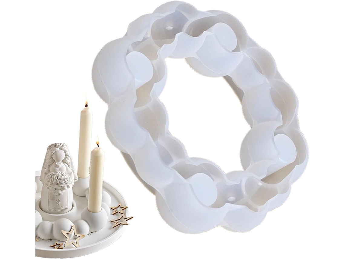 Molde De Resina Para Castiçais, Molde De Silicone Para Castiçais