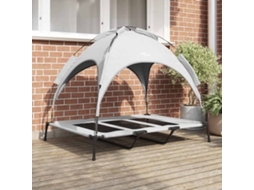 Vidaxl Cama Para Cachorro Manual Cinza Prata 122 X 93 X 106,5 Cm Aço