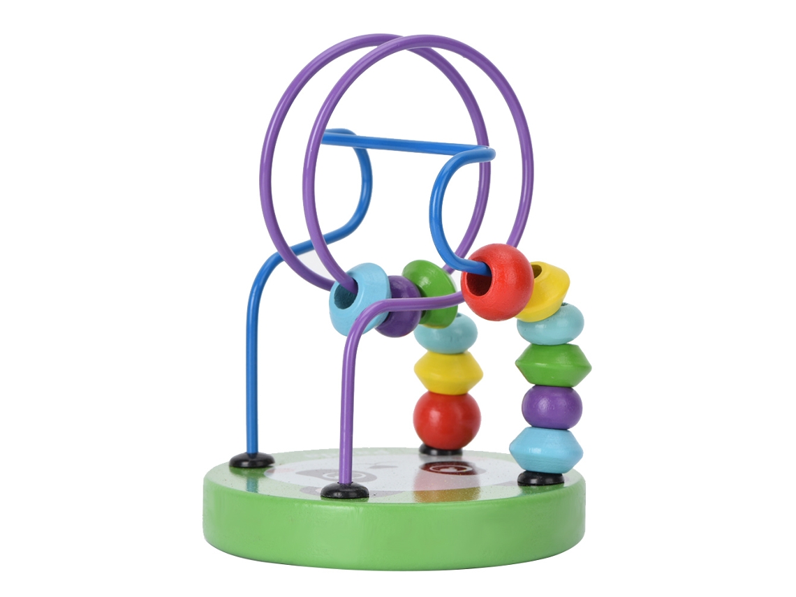 Ats brinquedo Educativo de Quebra cabeça Mini de Madeira com Pérolas Coloridas para Crianças Pré escolares (panda)