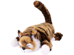 Gato de pelúcia elétrico, brinquedo com toque confortável e funções.