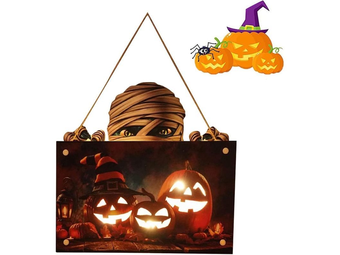 Placa de Porta com Luz para Halloween | S/MARCA