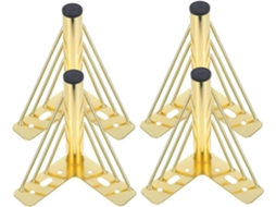 Angooily Conjunto De 4 Pés Metal Para Móveis Com Almofadas Antirruído Sofá, Armário, Mesa E
