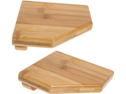 Ultechnovo Conjunto De 2-prateleiras Canto Bambu Para Parede Com Design Multifuncional E Otimização Espaço Cozinha