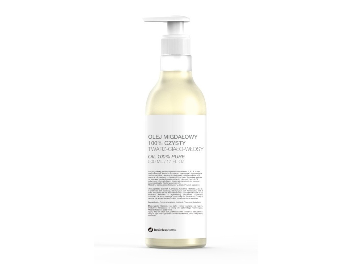 Óleo De Amêndoas 100 Da Botanicapharma Altamente Nutritivo E Natural, 500ml