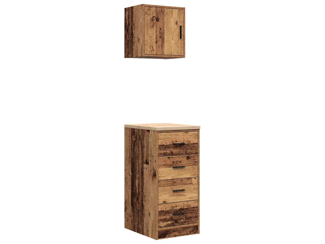 Garage Cabinet, Garage Cabinets Vidaxl Marrom Madeira Processada (40 X 51 X 85 Cm)