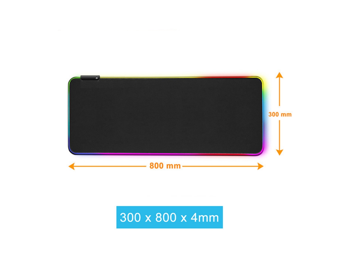 Mousepad Gamer Rgb Extra Grande Antiderrapante Brilvibera (preto, 8003004mm)