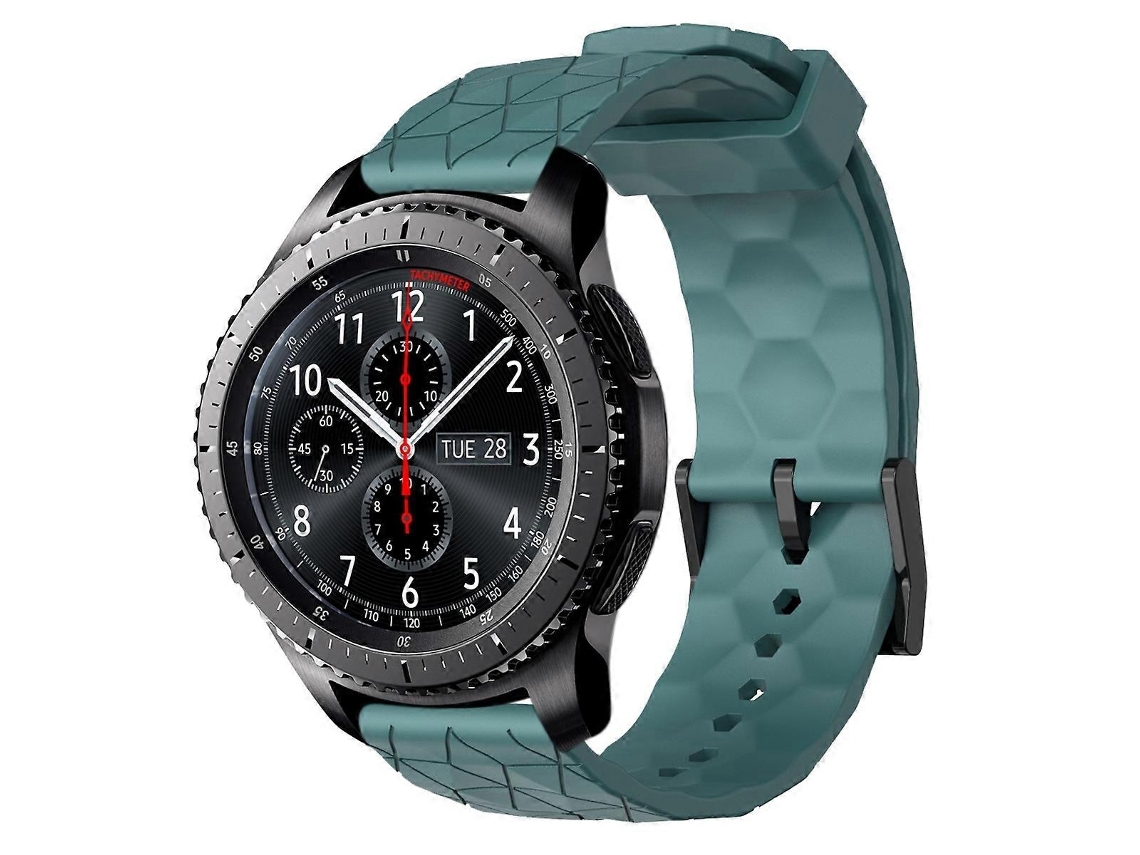 Pulseira De Silicone De Cor Sólida Com Estampa De Futebol Para Samsung Gear S3 Frontier 22mm