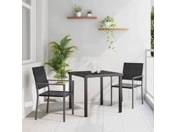 Vidaxl Conjunto De Jantar Para Jardim 3 Unid. Preto Rattan De Pe