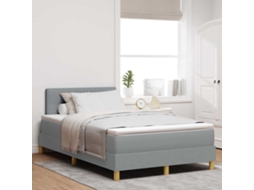 Vidaxl Cama Box Spring Led Cinzento-claro 120 X 190 Cm Tecido