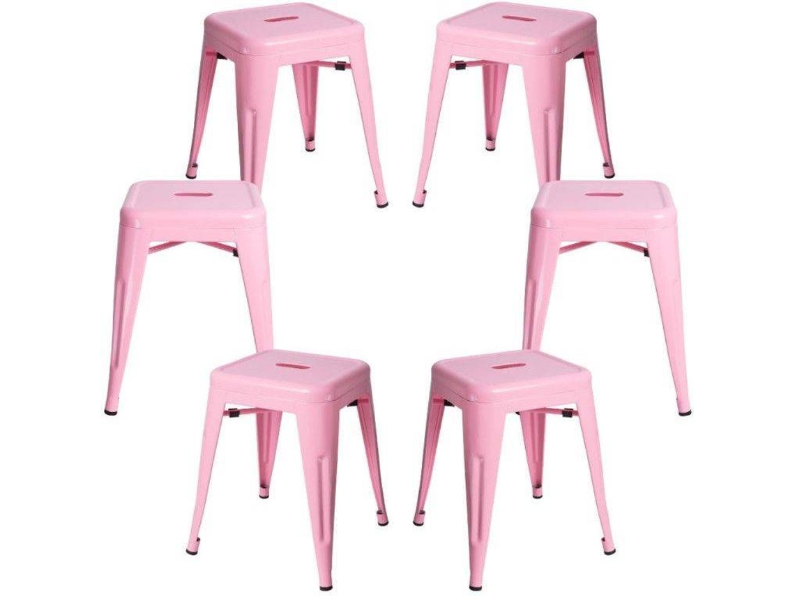 Pack 6 Bancos Torix Pequenos 45 Cm - Rosa