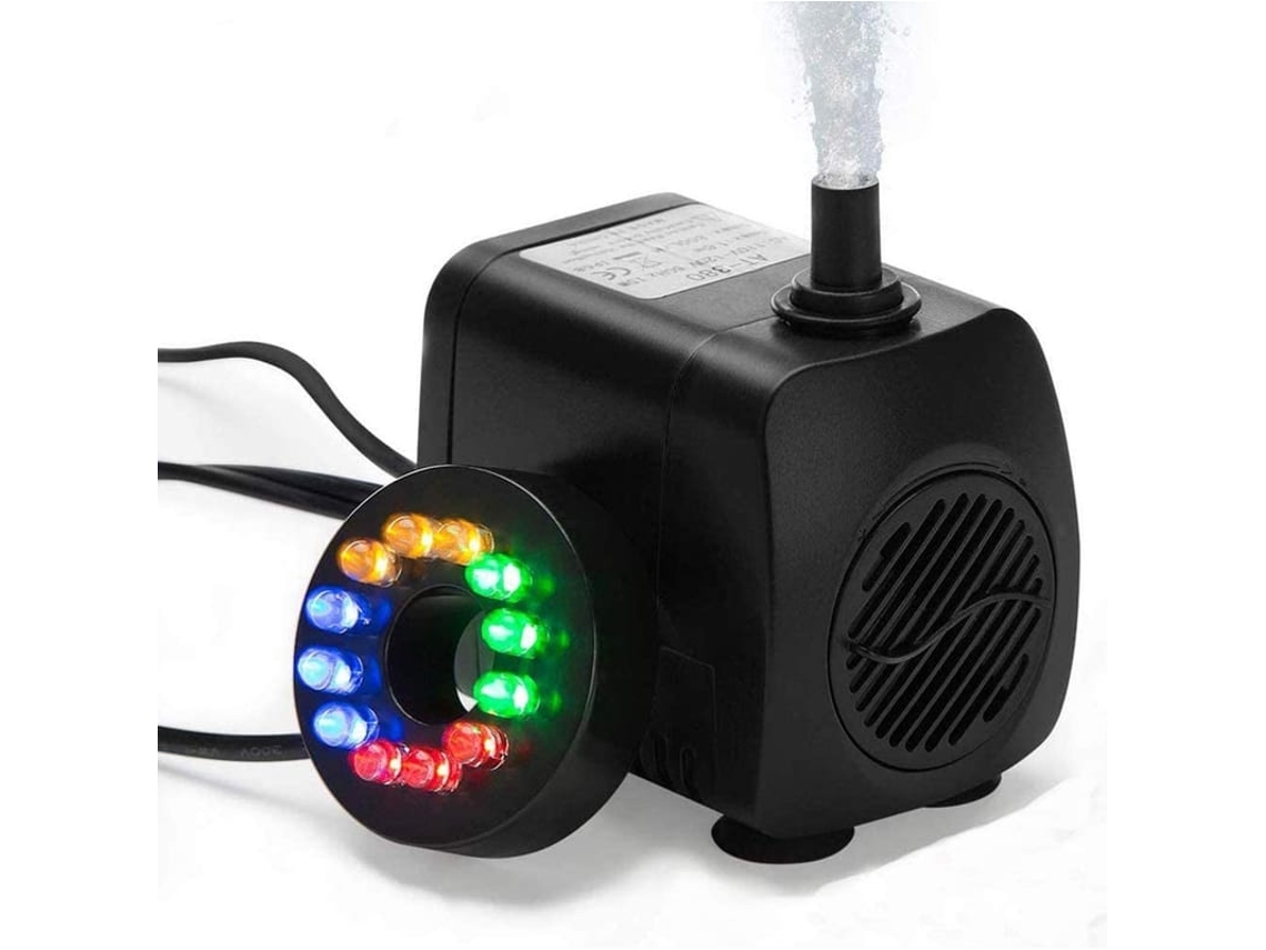 Bomba De Água Submersível Mini Com Luz Led 12 Cores 8w Ultra-silenciosa 450l/h Para Aquários