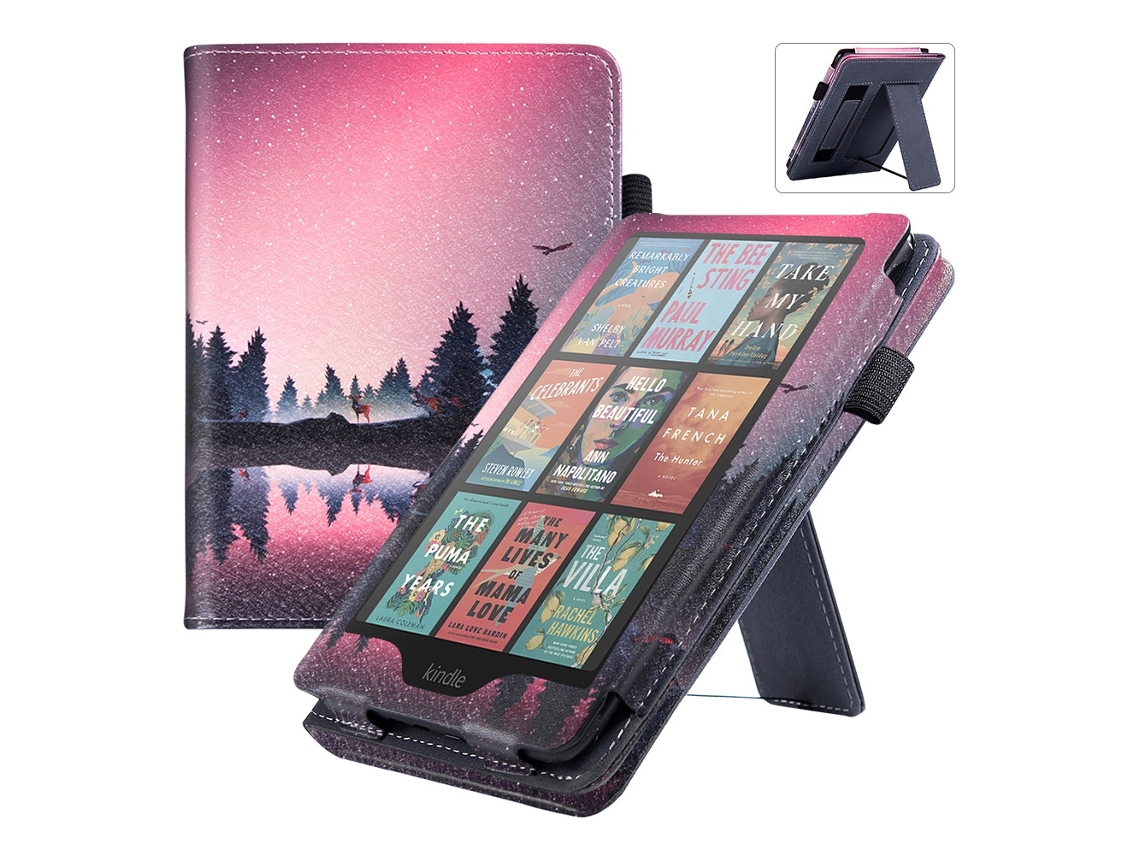 Elysve Capa Protetora Para Kindle Paperwhite 7 Polegadas 12ª Geração 2024 Com Suporte Integrado E Pulseira De Mão Céu Noturno