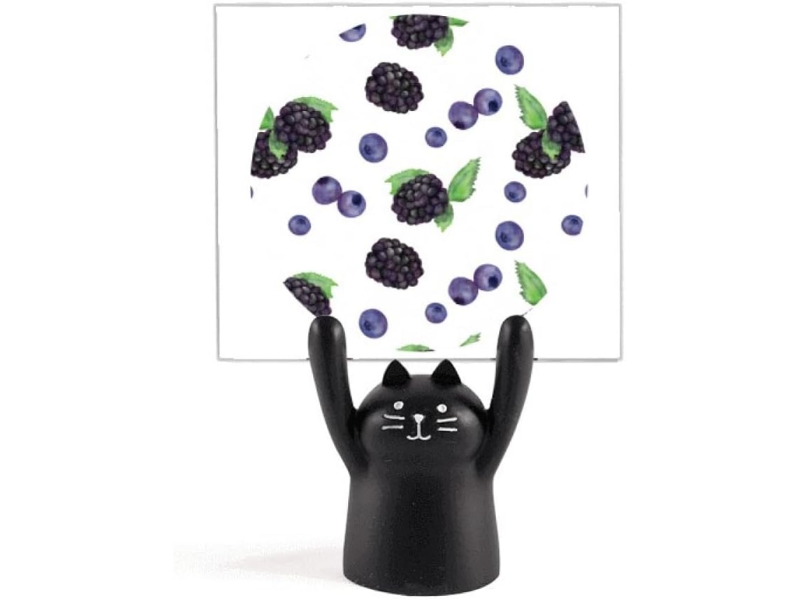 Decoração de Recado com Estampa Aquarela Mirtilo e Gato Preto Desenho Animado 4 X 5 Cm