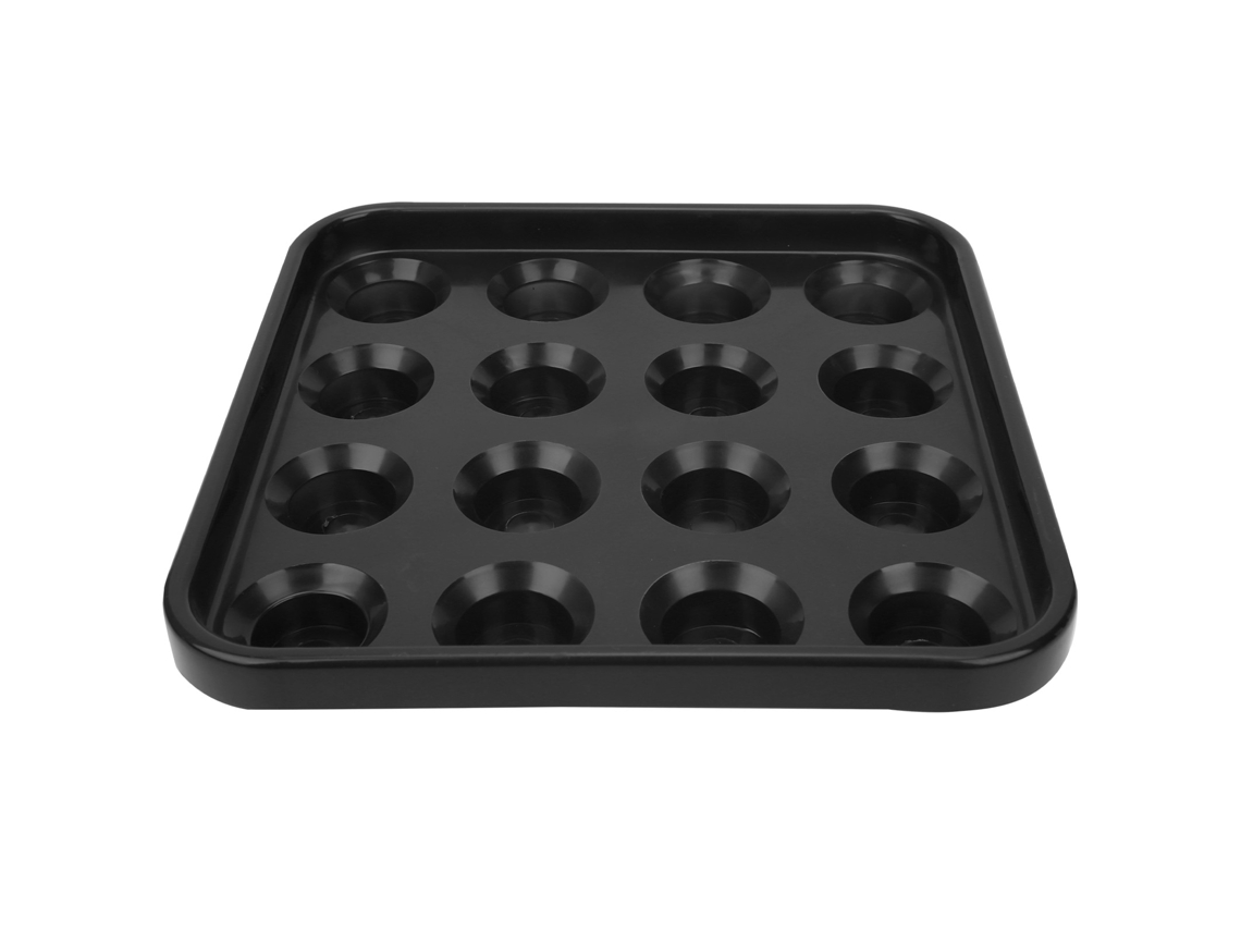 BANDEJA para bolas de bilhar, snooker e pool, com 16 buracos, acessórios de bilhar preto | S/MARCA