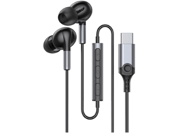 Fones De Ouvido Intra Auriculares Com Fio, Cancelamento De Ruído Ativo, Conector Usb C E Microfone, Compatíveis Com