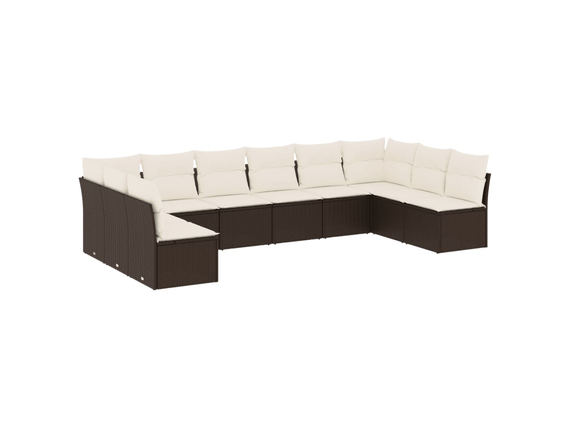 Garden Sofa Set, Garden Sofa Sets Vidaxl Marrom Rattan / Vime (n/a)