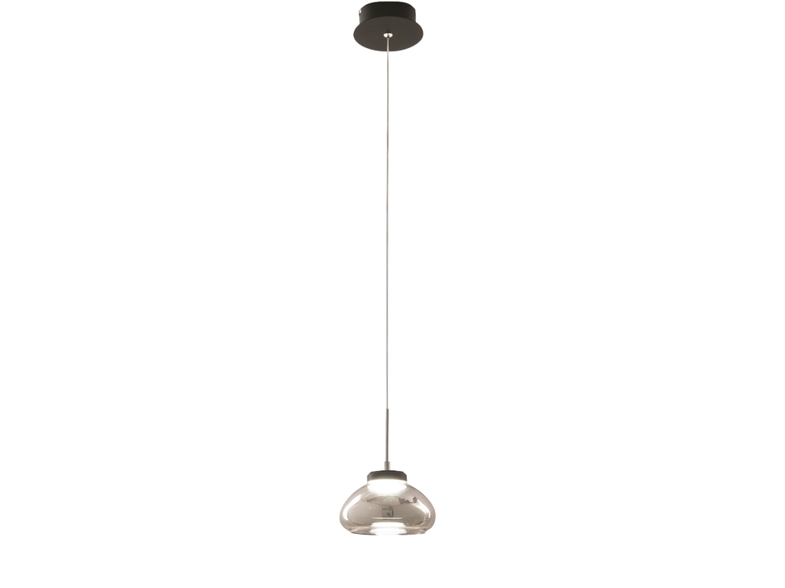 Arabella Luminária Pendente Simples Fabas Luce Led 8w Luminária De Teto Diâmetro 14cm Fumê