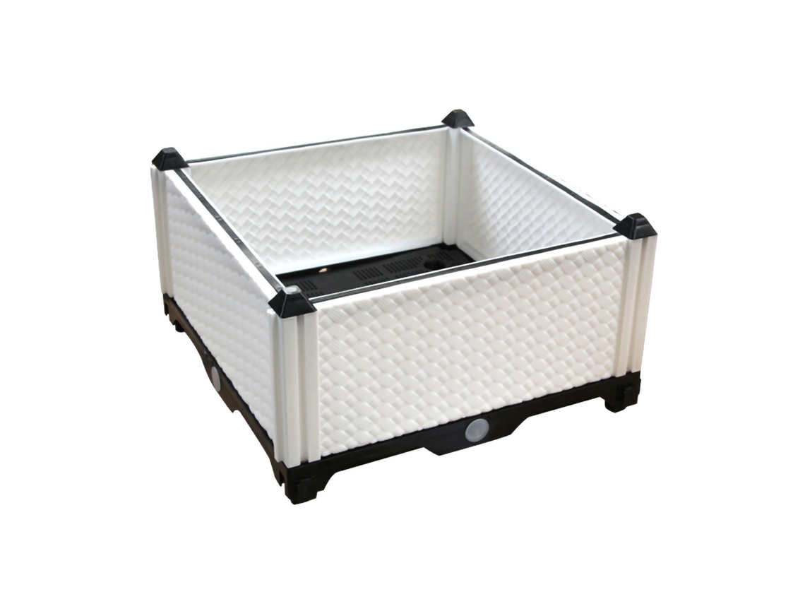 Plantio Retangular Plástico Jardim Elevado Branco 39x39x22x15cm
