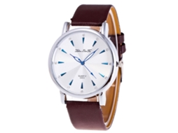 Reloj De Pulsera Unisex Analógico De Cuero Pu Con Movimiento De Quartzo Zhoulianfa (café)