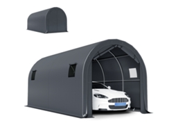 Garagem Automóvel 3x6 M, Impermeável, Tecido com Estrutura Metal UPF30+ Cinzento | S/MARCA