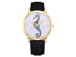 Reloj De Cuarzo Con Patrón Animal Moda Pulsera Ajustable Para Mujer (negro)