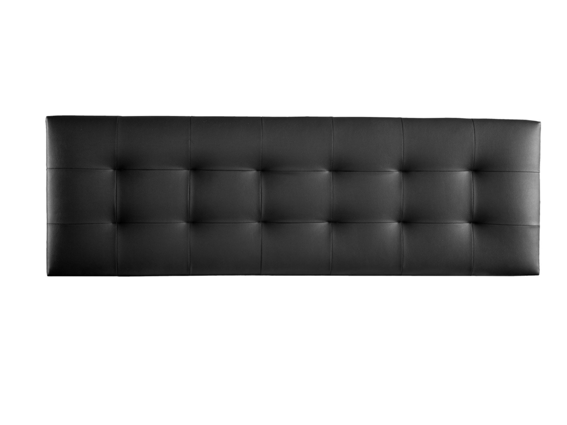 Cabeceira estofada VERSALLES para Cama 150 couro sintético preto ( 160 x 50 x 7 cm)