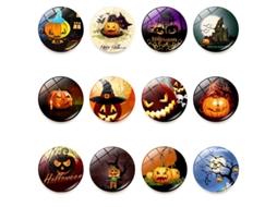 12 Peças Lindos Ímãs De Geladeira De Vidro Para Halloween Aquaforge