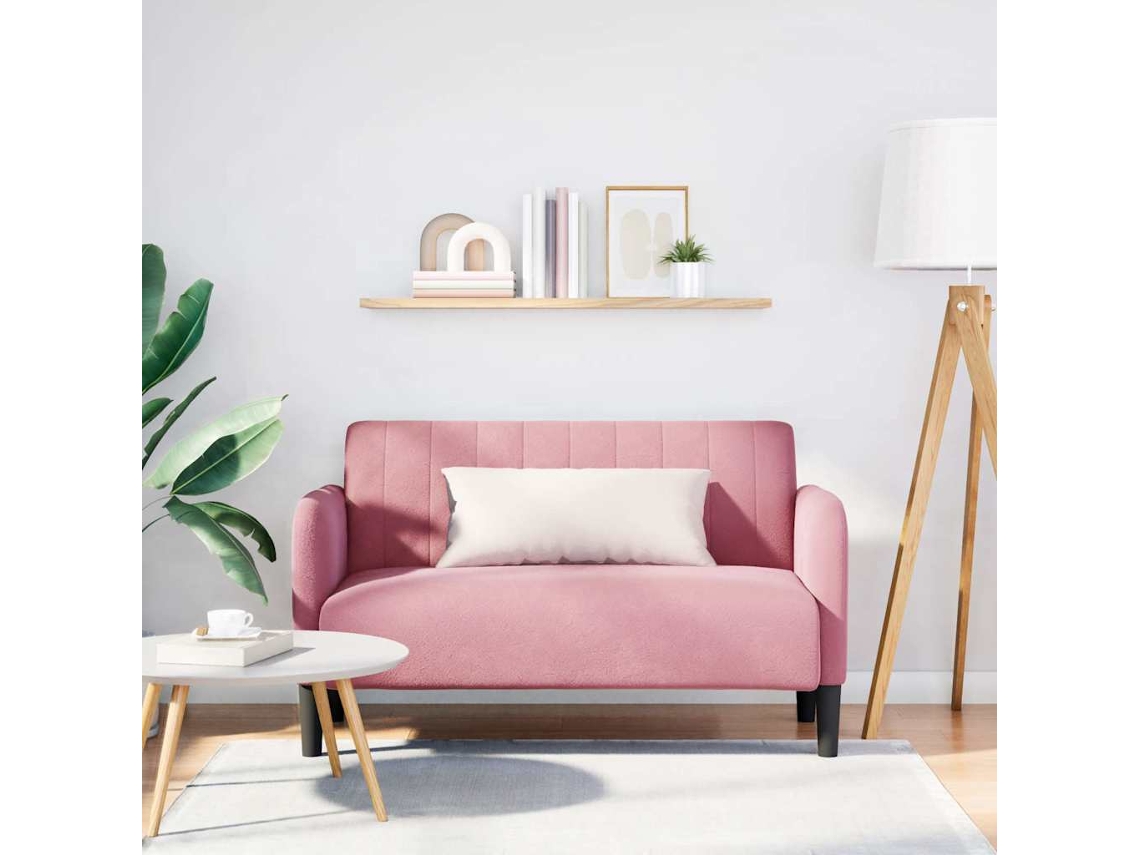 Vidaxl Sofá-luvas 109 Cm Veludo Rosa