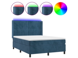 Box Spring Bed, Box Spring Beds Vidaxl Azul Veludo (140 X 200 Cm)