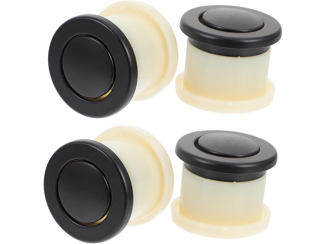 Tehaux Conjunto De 4-puxadores Redondos Com Mola Oculta Para Armários E Gavetas, Liga De Zinco E Plástico, Design Seguro