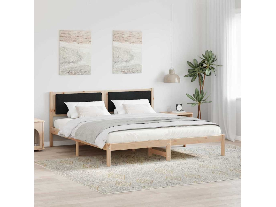 Vidaxl Estrutura Da Cama Preto 180 X 200 Cm Madeira De Pinheiro Sólida